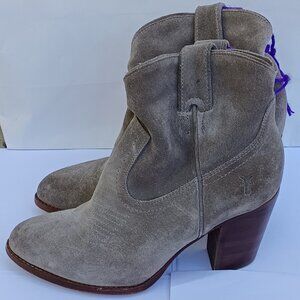 Frye Suede Booties Gray Size 6